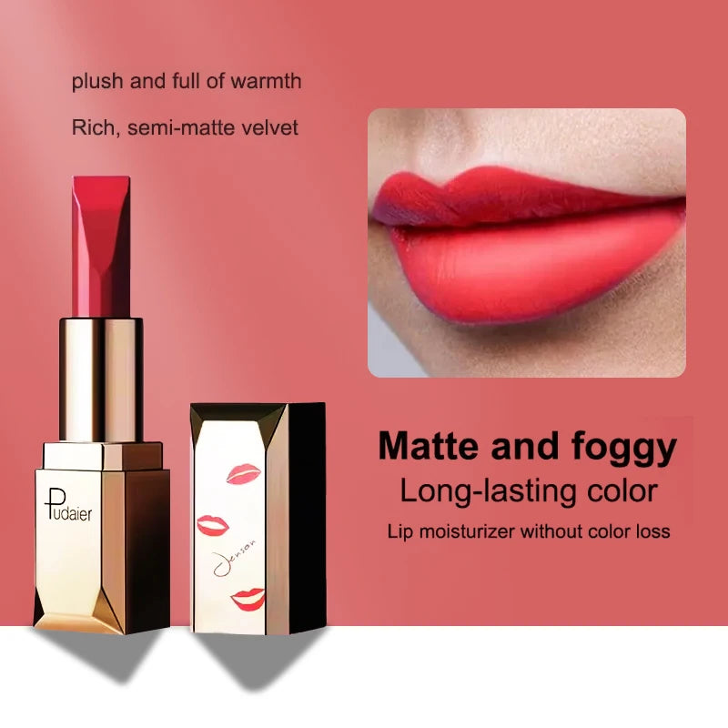 Pudaier 26 Colors Matte Velvet Lipstick Waterproof Long-lasting Lip Stain Sexy Lip Gloss Cosmetic Makeup