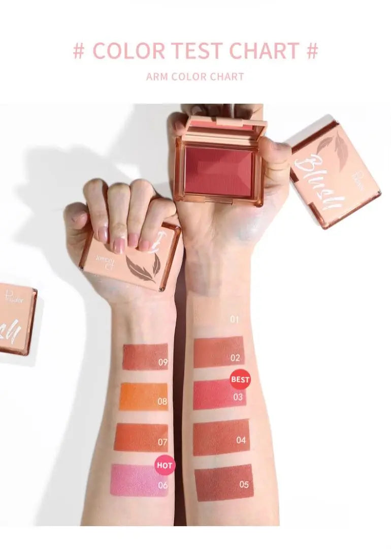 Pudaier Matte Face Blusher Brightening Complexion Contouring Eyeshadow Rouge Long-lasting Natural Nude Makeup