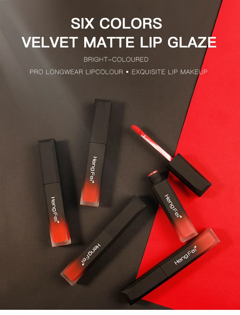 Matte Lip Gloss Sexy Long Lasting Liquid Lipstick Non-stick Cup Lip Glaze Beauty Waterproof Lip Gloss Makeup.