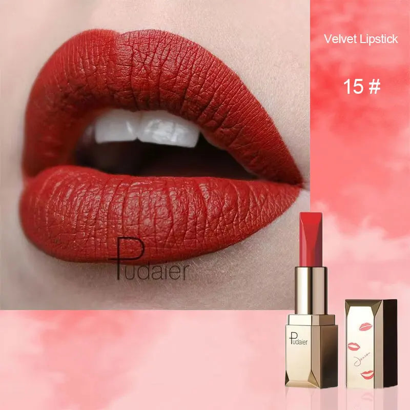 Pudaier 26 Colors Matte Velvet Lipstick Waterproof Long-lasting Lip Stain Sexy Lip Gloss Cosmetic Makeup