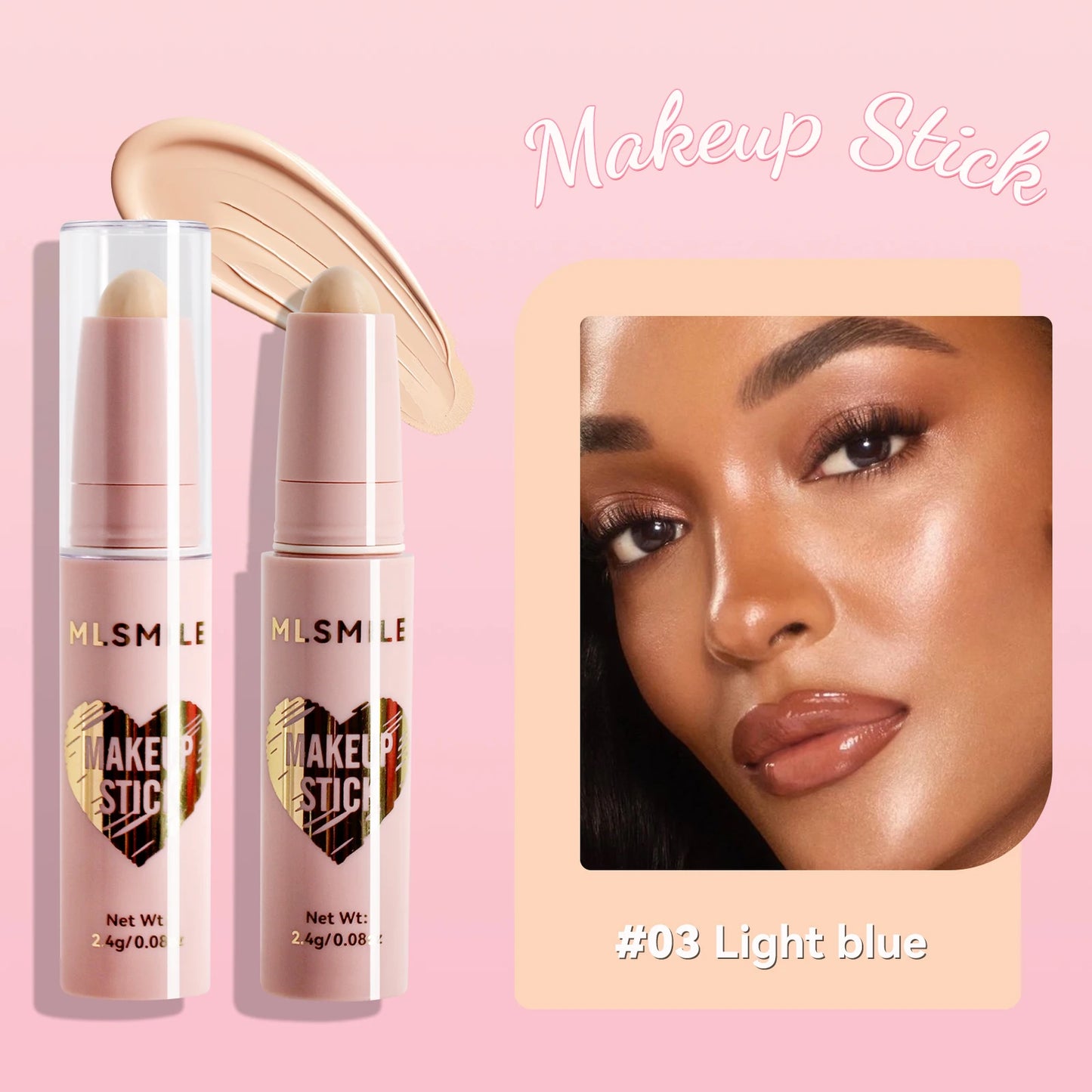 Contour Stick Highlight and Shadow Cream Waterproof Full Coverage Concealer Natural Finish Makeup for All Skin Makeup Contour