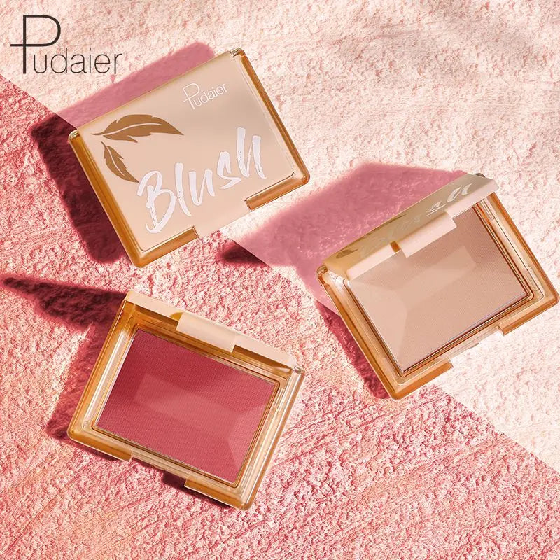 Pudaier Matte Face Blusher Brightening Complexion Contouring Eyeshadow Rouge Long-lasting Natural Nude Makeup