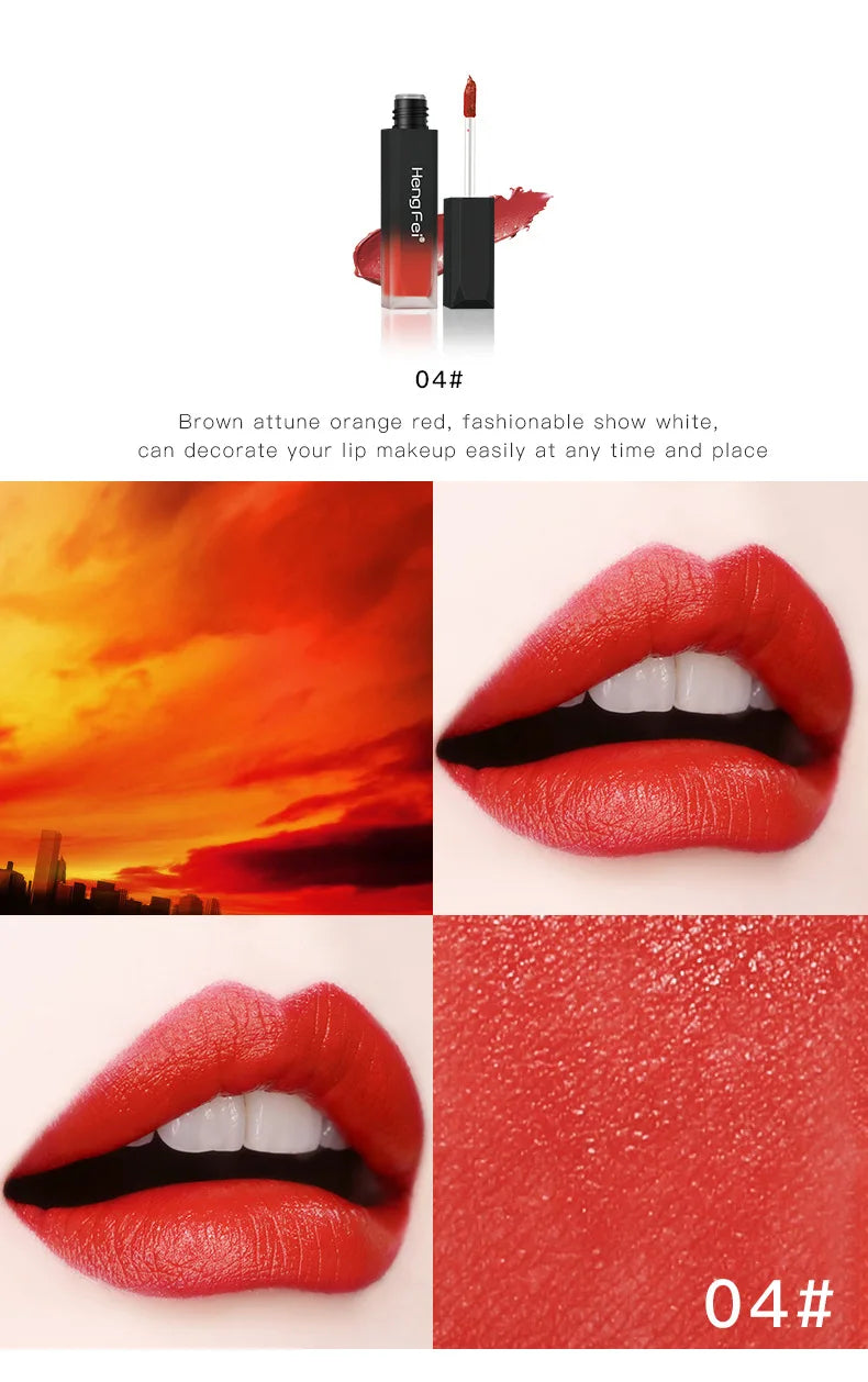 Matte Lip Gloss Sexy Long Lasting Liquid Lipstick Non-stick Cup Lip Glaze Beauty Waterproof Lip Gloss Makeup.