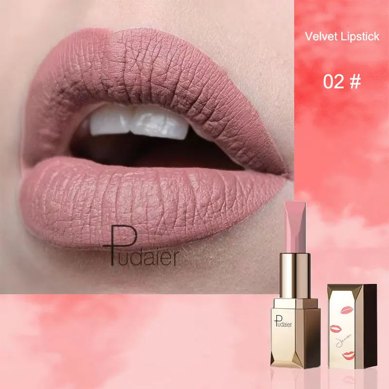 Pudaier 26 Colors Matte Velvet Lipstick Waterproof Long-lasting Lip Stain Sexy Lip Gloss Cosmetic Makeup