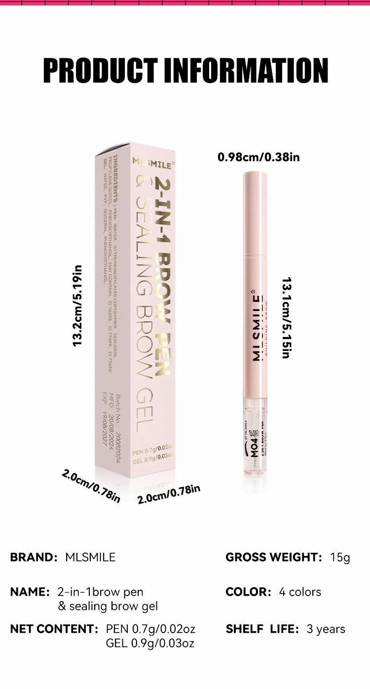 4 colors double-headed ultra-fine eyebrow pencil natural, long-lasting, easy-to-apply eyebrow shaping liquid eyebrow pencil