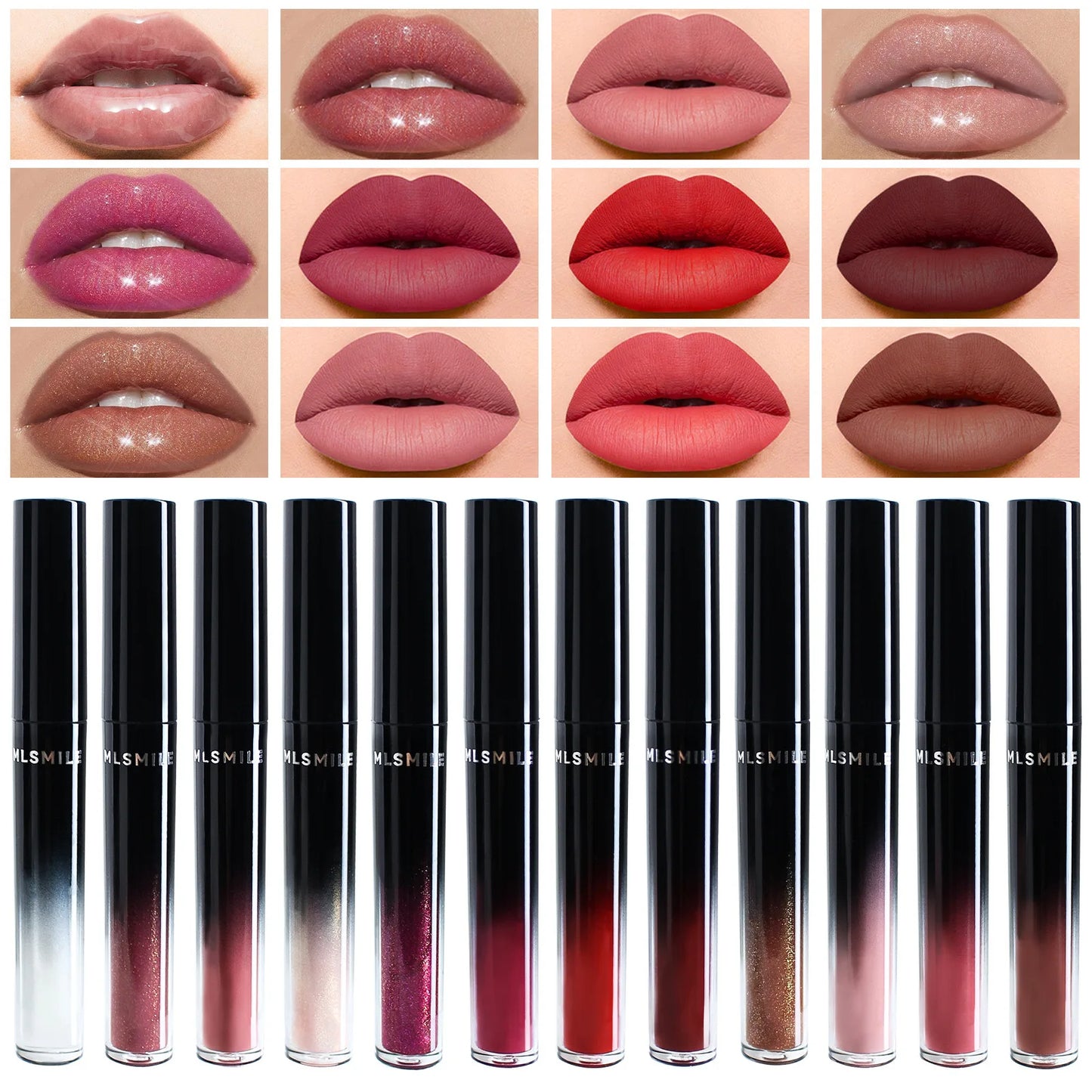 12 colors waterproof matte liquid lipstick long-lasting easy to apply moisturizing glossy non-stick cup women's makeup