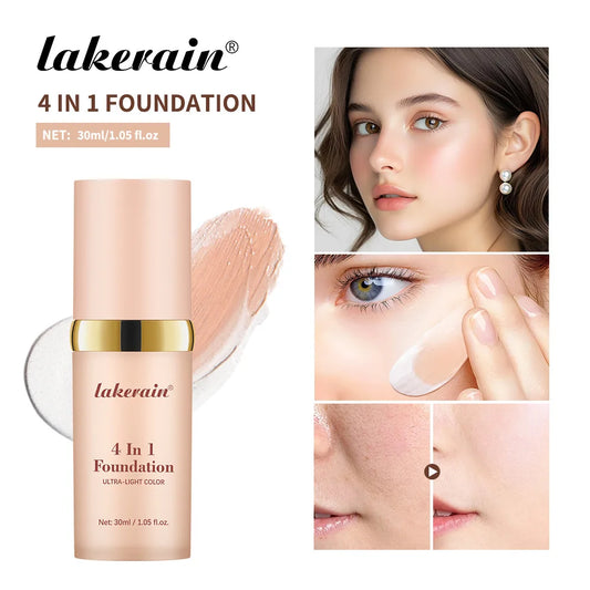 4-in-1 liquid foundation multi-function concealer waterproof and sweatproof long-lasting oil control moisturizing foundation