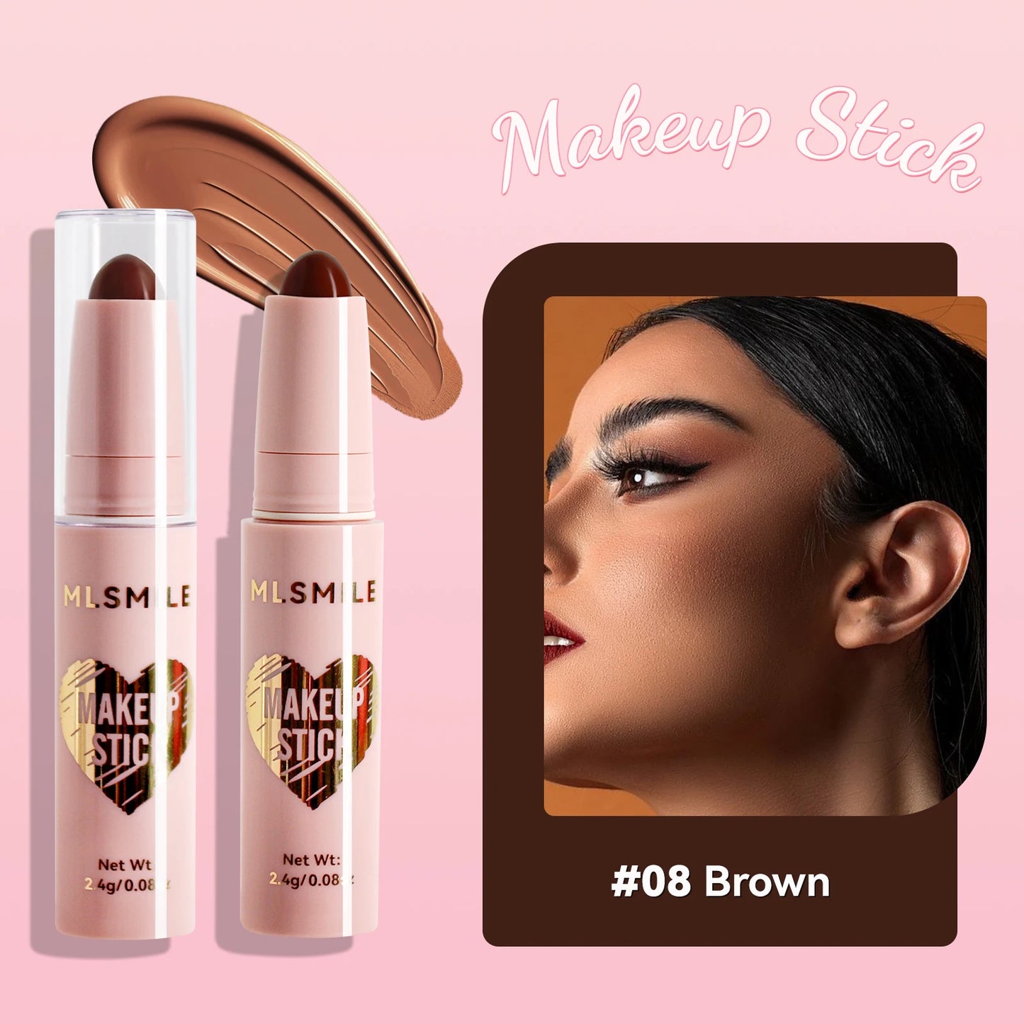 Contour Stick Highlight and Shadow Cream Waterproof Full Coverage Concealer Natural Finish Makeup for All Skin Makeup Contour