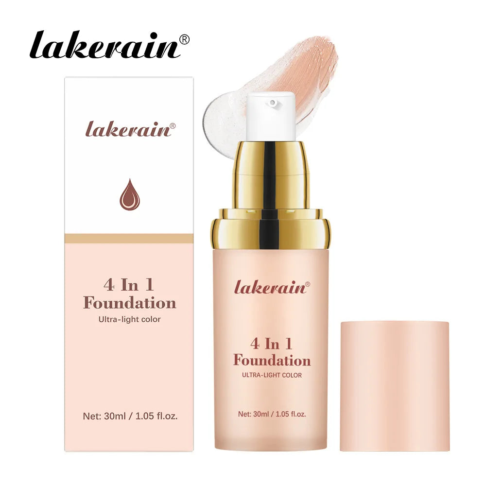 4-in-1 liquid foundation multi-function concealer waterproof and sweatproof long-lasting oil control moisturizing foundation