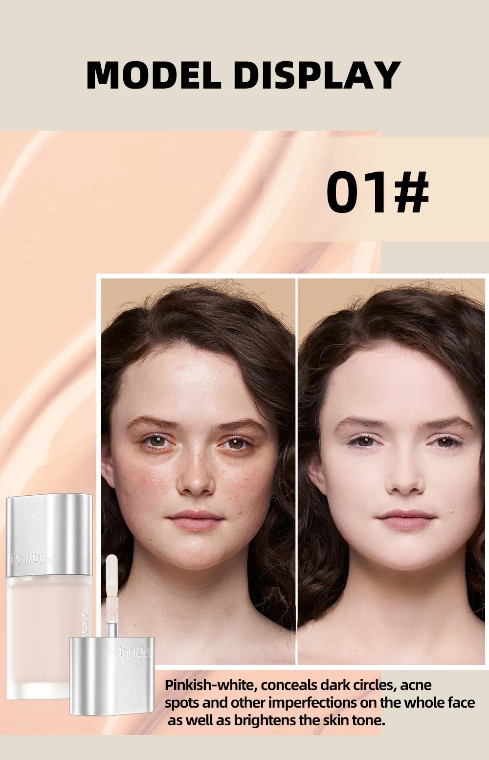 Waterproof Concealer Cream Long Lasting Brighten Face Concealer Foundation Full Coverage Dark Circles Concealer Blush Cream.