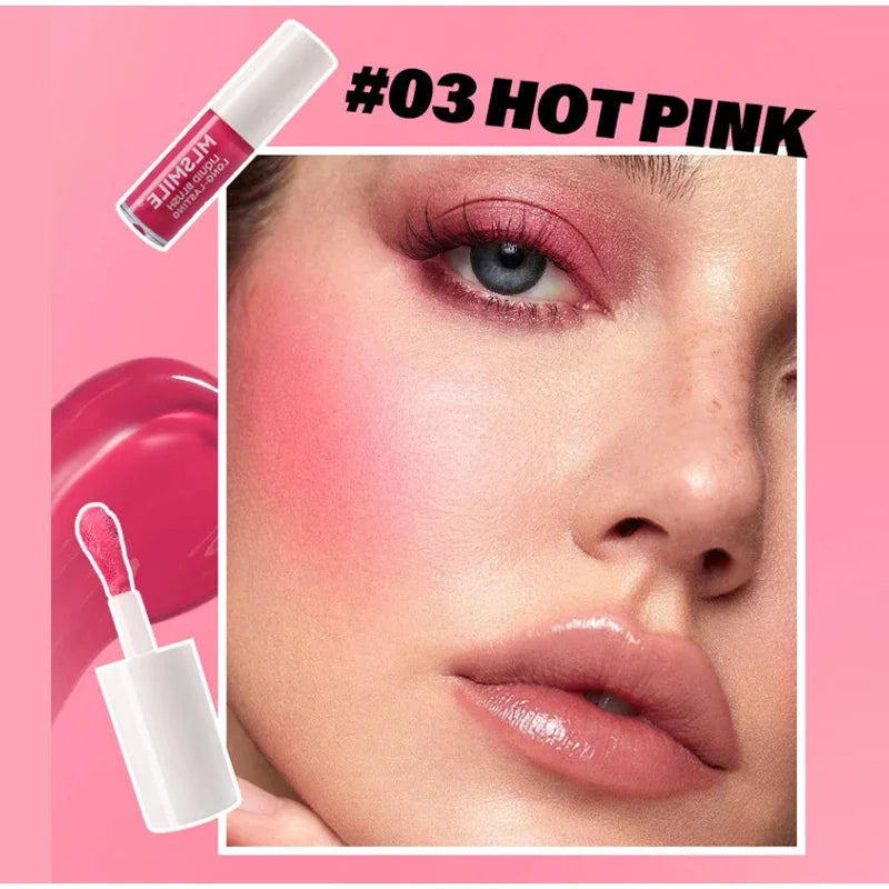 New Powder Blusher 2 In 1 Lip Cheek Moisturizing Lipstic Multi-purpose For Eyes Lips Makeup Blush Cosmetics With Sponge