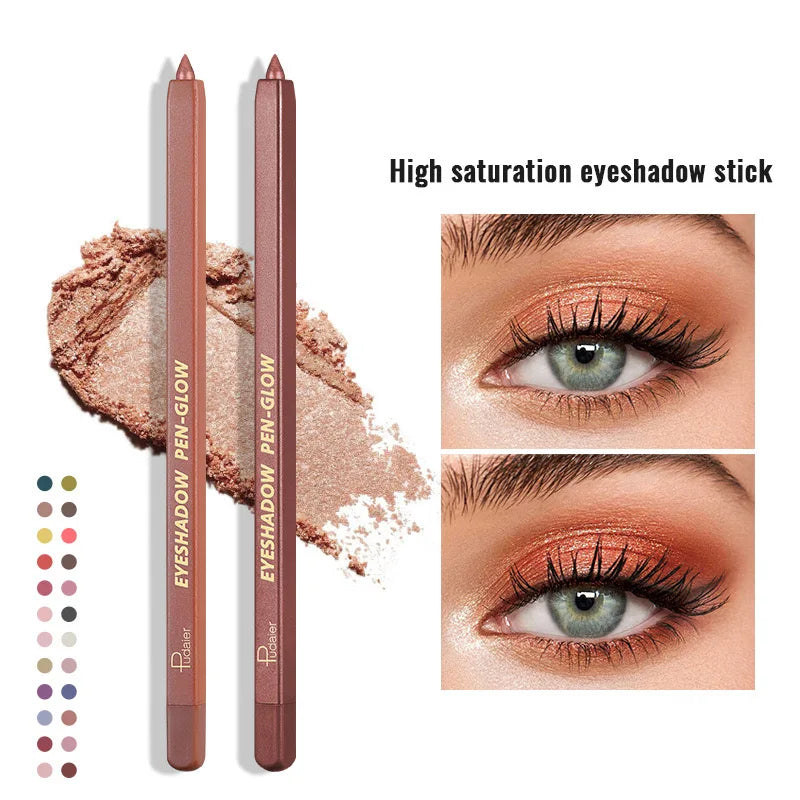 24 Colors Eyeshadow Stick Waterproof Makeup Matte Color Eyeshadow Pencil Glitter Eyeshadow Pencil Eyeliner Stick Eye Makeup Tool