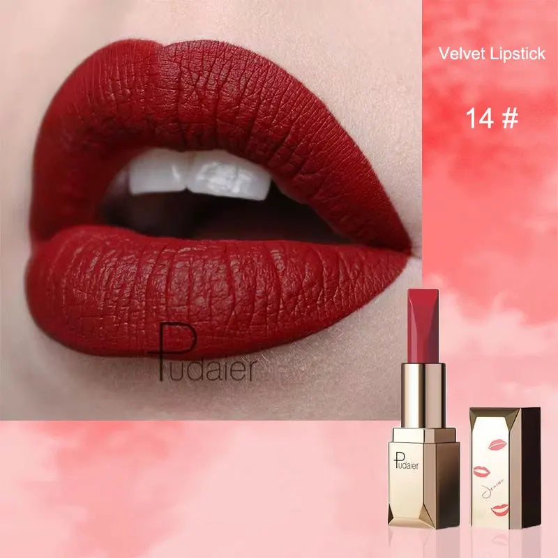 Pudaier 26 Colors Matte Velvet Lipstick Waterproof Long-lasting Lip Stain Sexy Lip Gloss Cosmetic Makeup