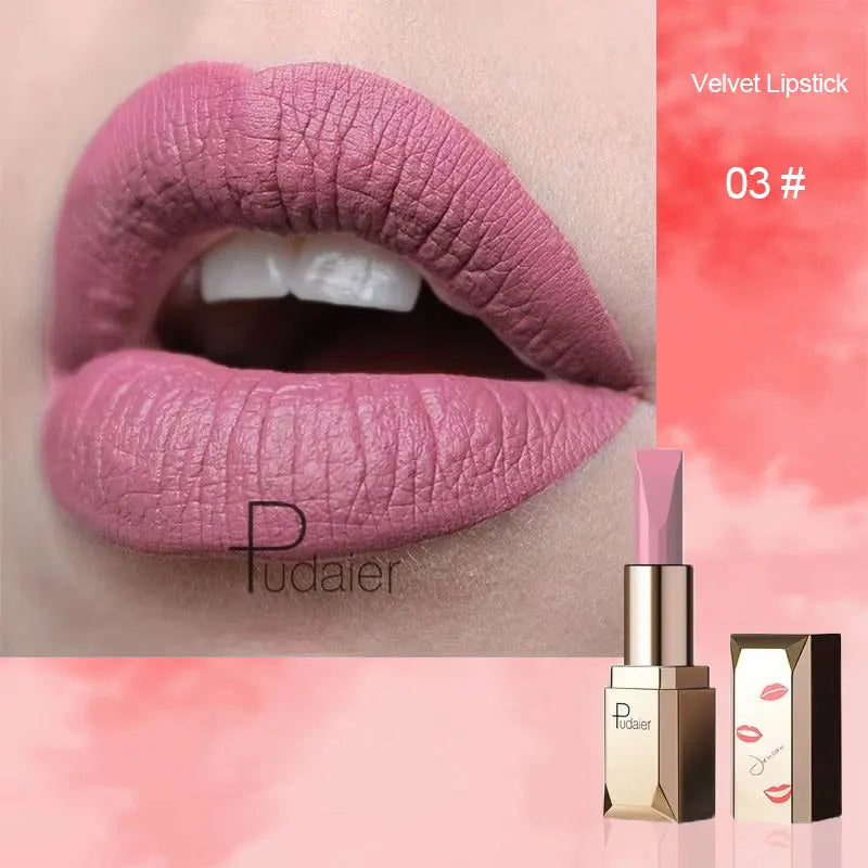 Pudaier 26 Colors Matte Velvet Lipstick Waterproof Long-lasting Lip Stain Sexy Lip Gloss Cosmetic Makeup