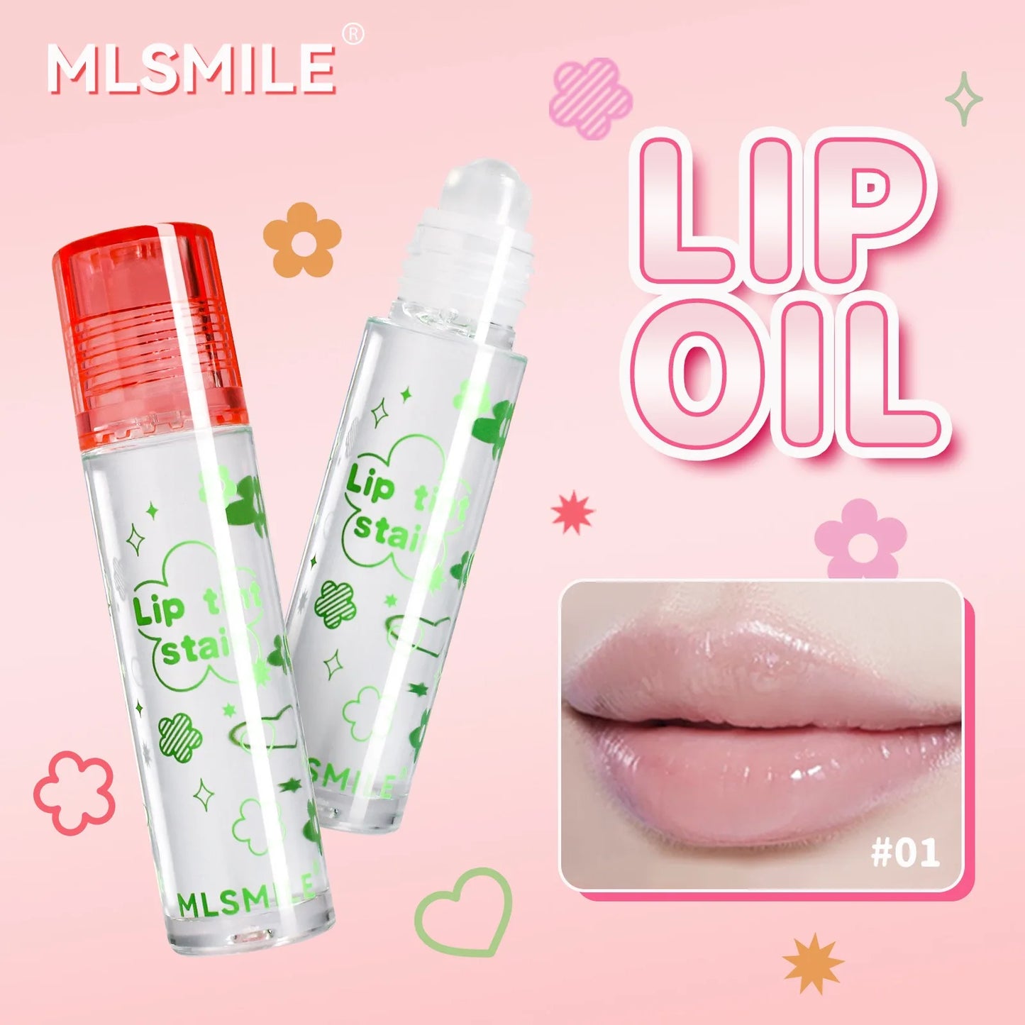 8 colors roller lip oil moisturizing glossy lip gloss long-lasting non-sticky transparent lip oil moisturizing lipstick