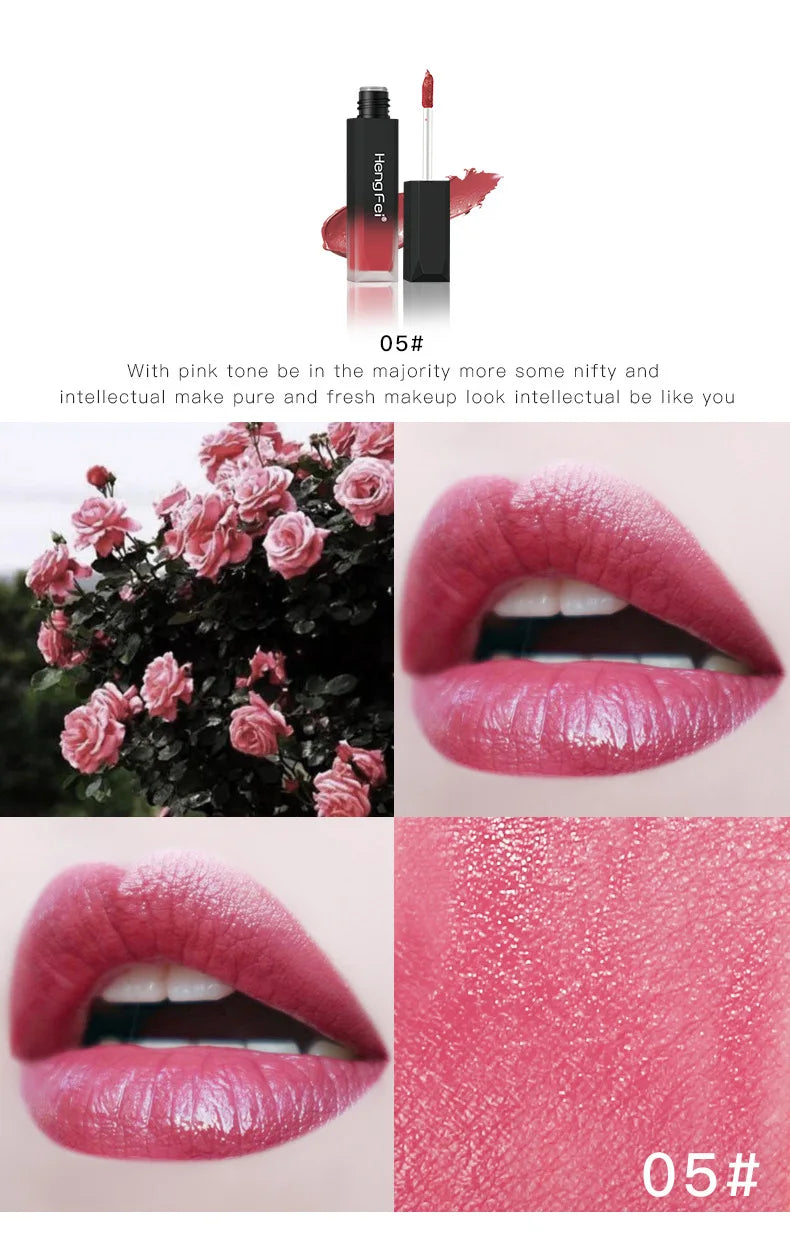 Matte Lip Gloss Sexy Long Lasting Liquid Lipstick Non-stick Cup Lip Glaze Beauty Waterproof Lip Gloss Makeup.