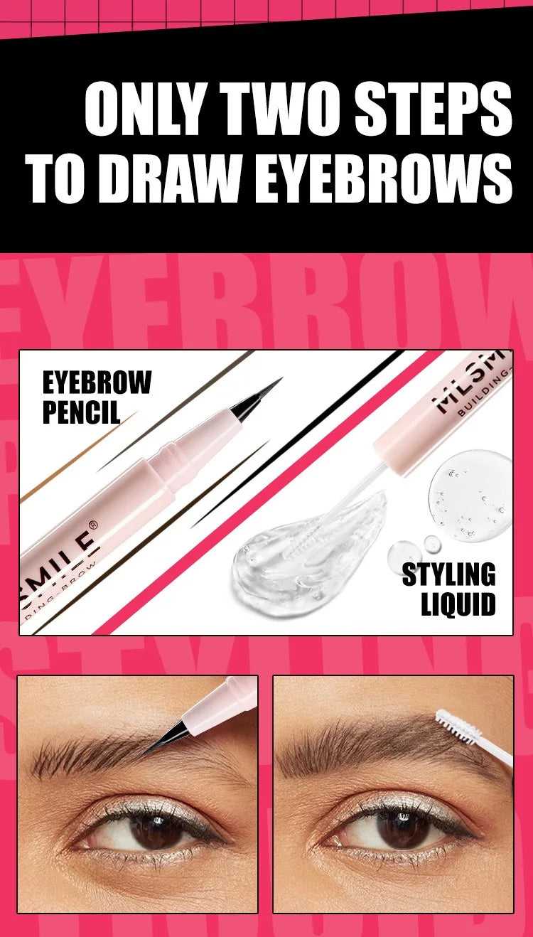 4 colors double-headed ultra-fine eyebrow pencil natural, long-lasting, easy-to-apply eyebrow shaping liquid eyebrow pencil