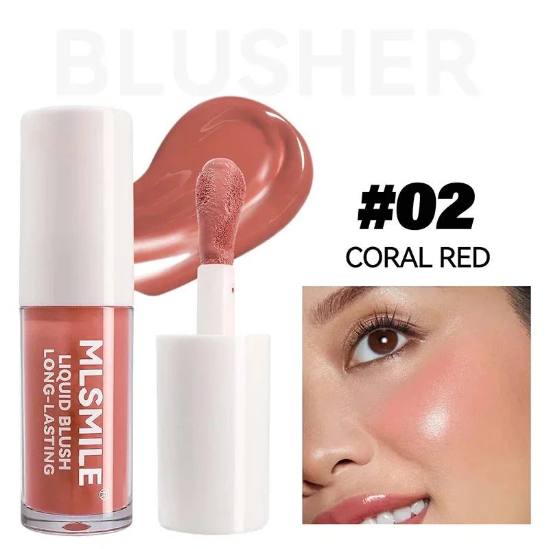 New Powder Blusher 2 In 1 Lip Cheek Moisturizing Lipstic Multi-purpose For Eyes Lips Makeup Blush Cosmetics With Sponge