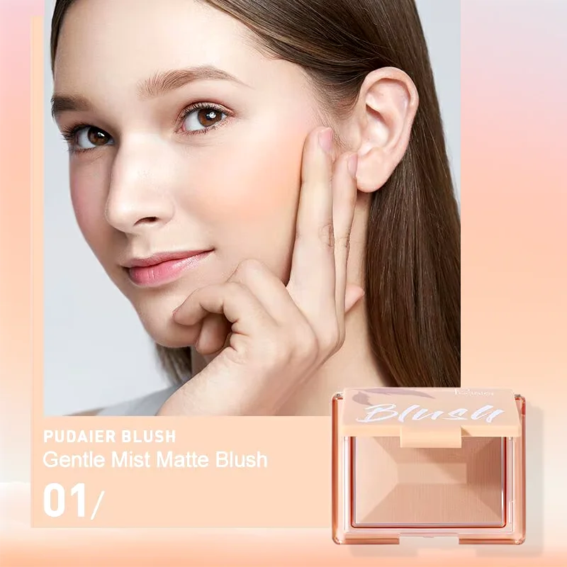 Pudaier Matte Face Blusher Brightening Complexion Contouring Eyeshadow Rouge Long-lasting Natural Nude Makeup