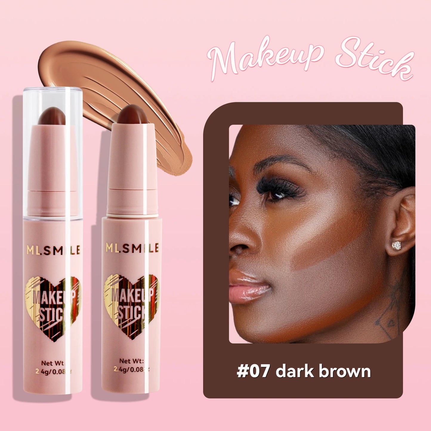 Contour Stick Highlight and Shadow Cream Waterproof Full Coverage Concealer Natural Finish Makeup for All Skin Makeup Contour