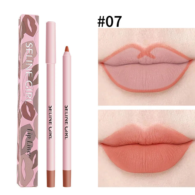 12 color matte lip liner waterproof non-fading long-lasting non-stick lip contour makeup tool plumping lipstick