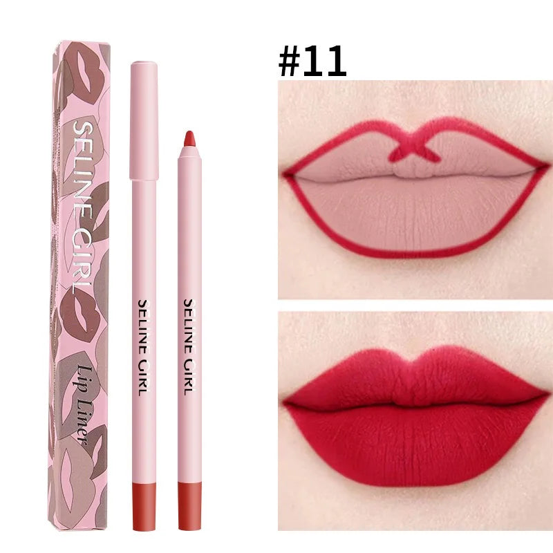 12 color matte lip liner waterproof non-fading long-lasting non-stick lip contour makeup tool plumping lipstick