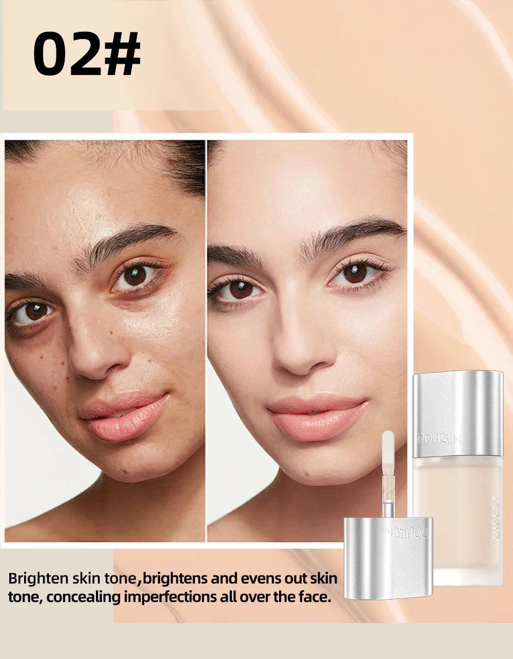 Waterproof Concealer Cream Long Lasting Brighten Face Concealer Foundation Full Coverage Dark Circles Concealer Blush Cream.