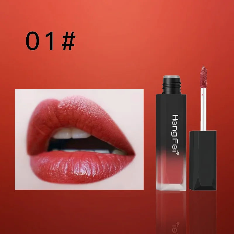 Matte Lip Gloss Sexy Long Lasting Liquid Lipstick Non-stick Cup Lip Glaze Beauty Waterproof Lip Gloss Makeup.