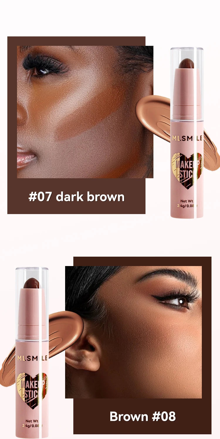 Contour Stick Highlight and Shadow Cream Waterproof Full Coverage Concealer Natural Finish Makeup for All Skin Makeup Contour