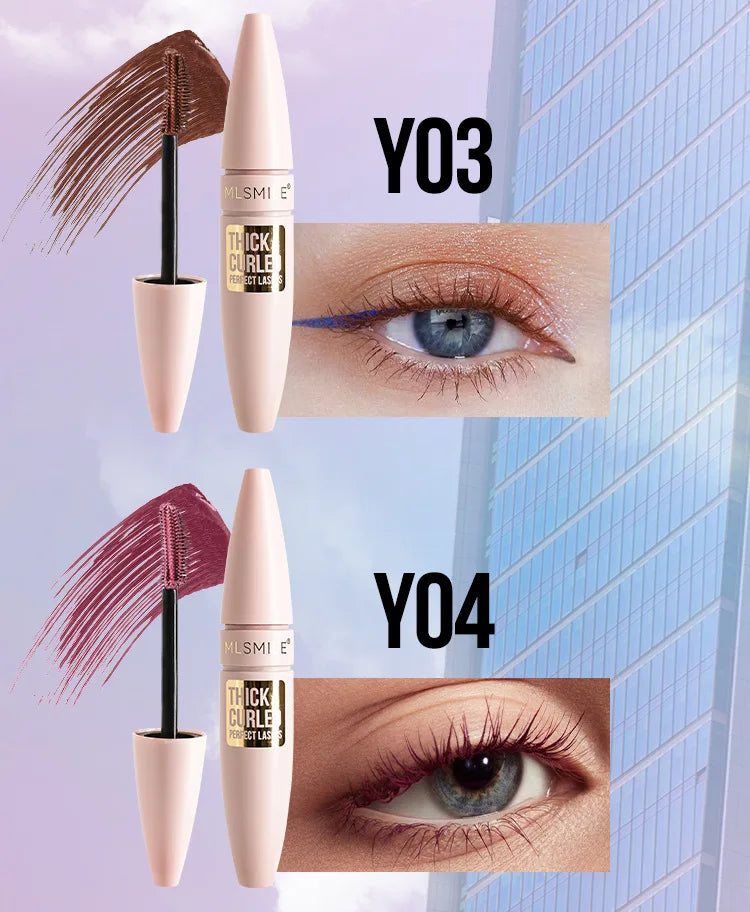 5 colors mascara thick and long curling waterproof liquid fiber mascara long-lasting mascara big eye makeup makeup tools