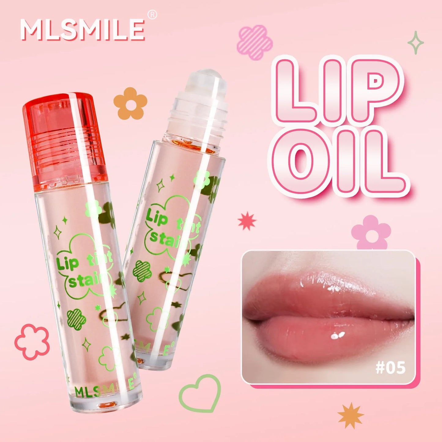 8 colors roller lip oil moisturizing glossy lip gloss long-lasting non-sticky transparent lip oil moisturizing lipstick