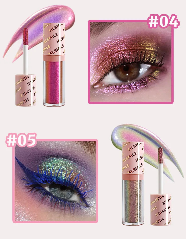 6 colors liquid eyeshadow metal diamond shiny eyeshadow metallic eyeshadow liquid exquisite high gloss eyeshadow eye makeup