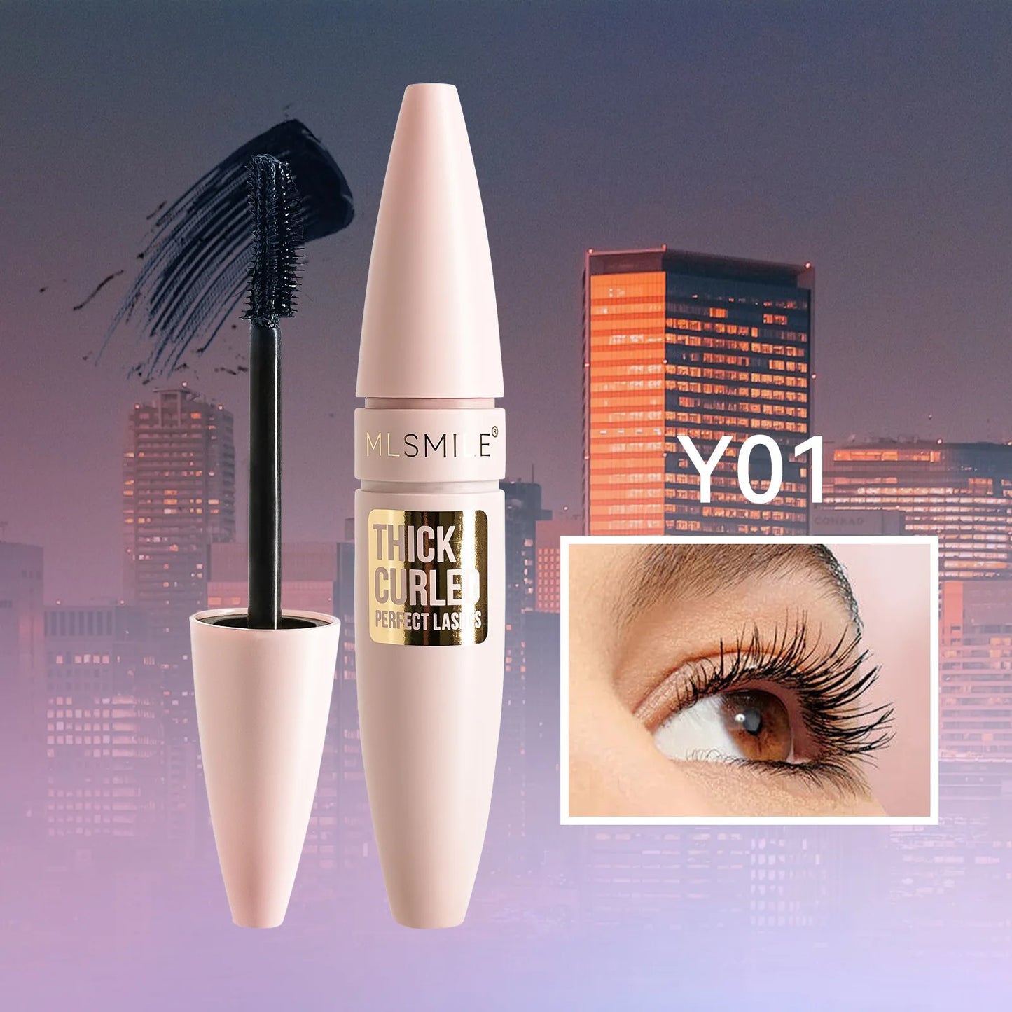 5 colors mascara thick and long curling waterproof liquid fiber mascara long-lasting mascara big eye makeup makeup tools