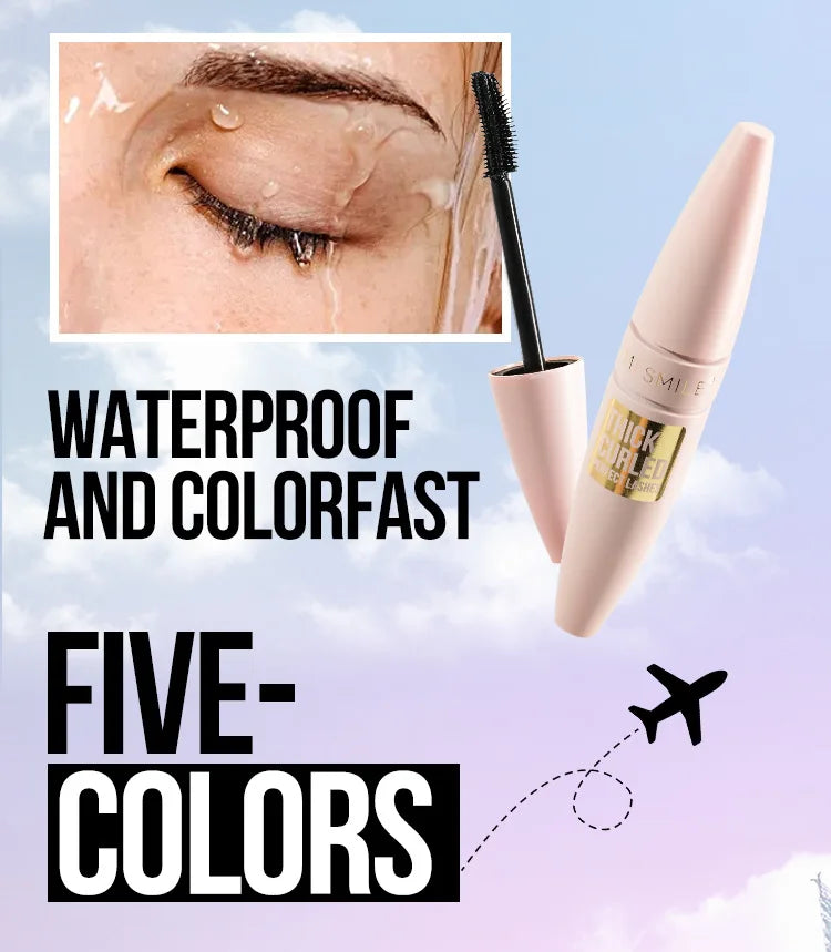 5 colors mascara thick and long curling waterproof liquid fiber mascara long-lasting mascara big eye makeup makeup tools