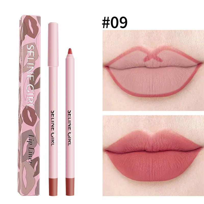 12 color matte lip liner waterproof non-fading long-lasting non-stick lip contour makeup tool plumping lipstick