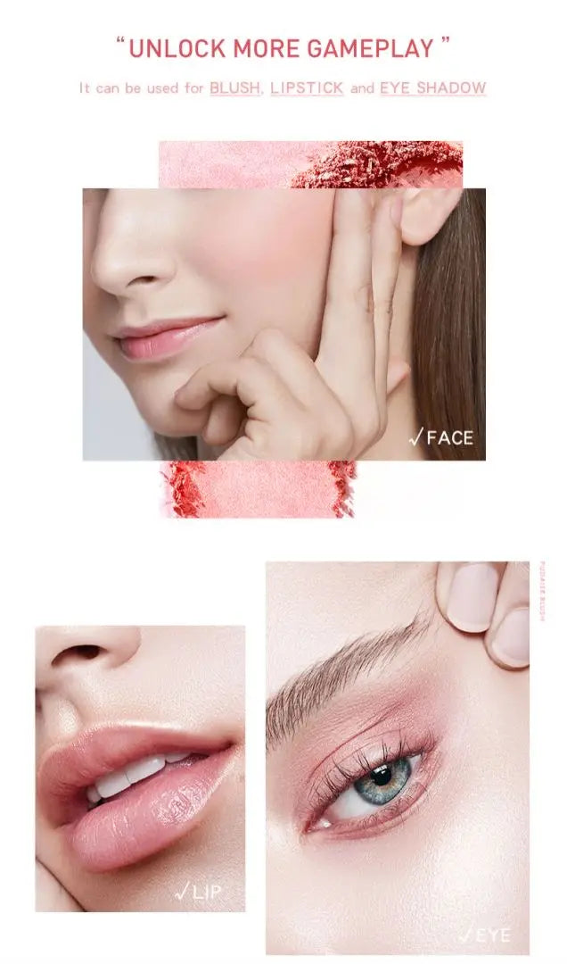 Pudaier Matte Face Blusher Brightening Complexion Contouring Eyeshadow Rouge Long-lasting Natural Nude Makeup