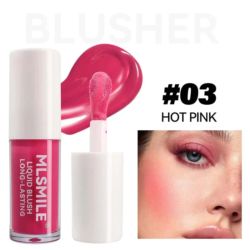 New Powder Blusher 2 In 1 Lip Cheek Moisturizing Lipstic Multi-purpose For Eyes Lips Makeup Blush Cosmetics With Sponge