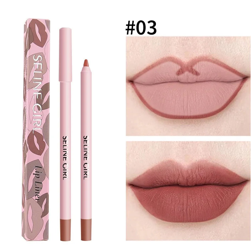 12 color matte lip liner waterproof non-fading long-lasting non-stick lip contour makeup tool plumping lipstick